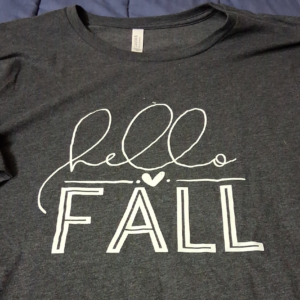 Bella Canvas Gray 'Hello Fall' Short Sleeve Tee